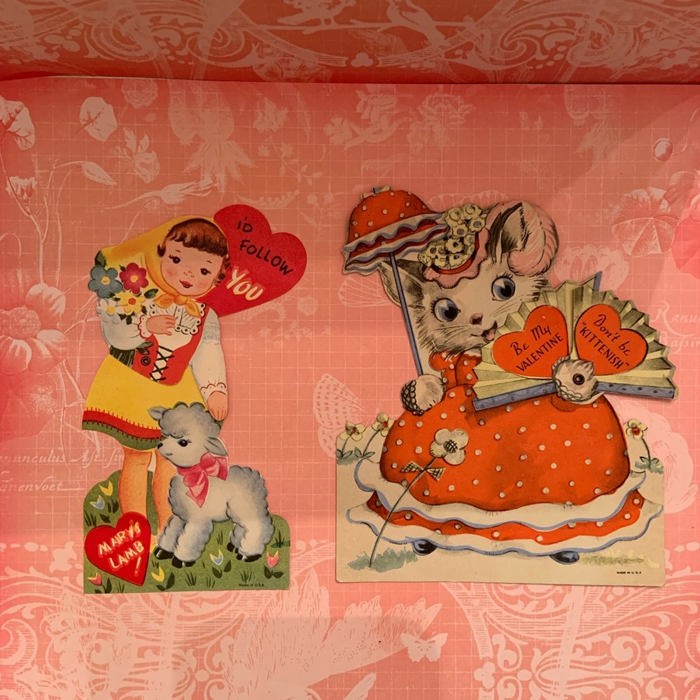 Vintage valentine day mechanical cards